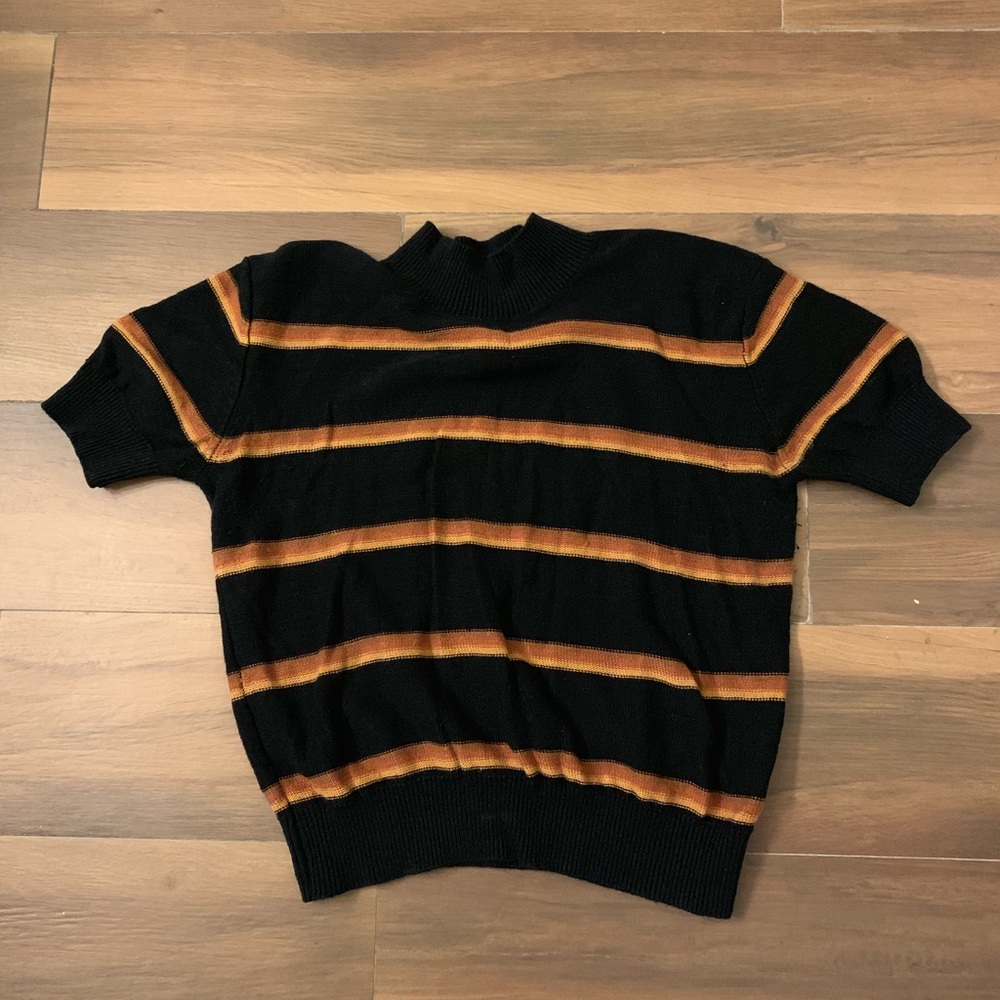 Free People Short Sleeve Sweater Black Size S